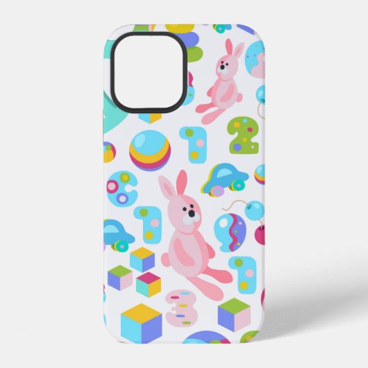 テディベアの子供用おもちゃパターン iPhoneケース (裏面)