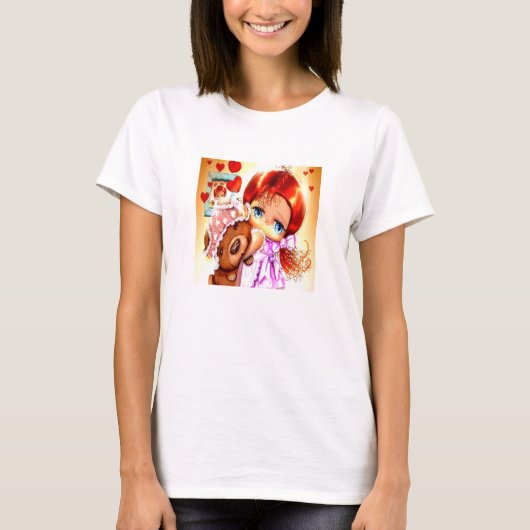 テディベアの少女 Tシャツ (正面)