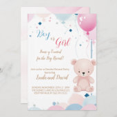 テディベアの性別発表招待状 招待状 (正面/裏面)