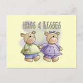 テディベアの抱擁とキスのTシャツと贈り物 ポストカード (正面)