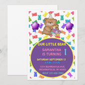 テディベアの招待状 | 子供の誕生日パーティーの招待状 招待状 (正面/裏面)