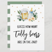 テディベアの数を推測するサインゲーム 招待状 (正面/裏面)