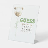 テディベアの数を推測 – ベビーシャワー 台座サイン (正面)