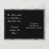 テディベアの新婦と新郎の結婚式 案内ポストカード (裏面)