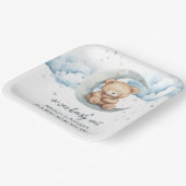 テディベアの星と月のベビーシャワー ペーパープレート (傾斜あり)