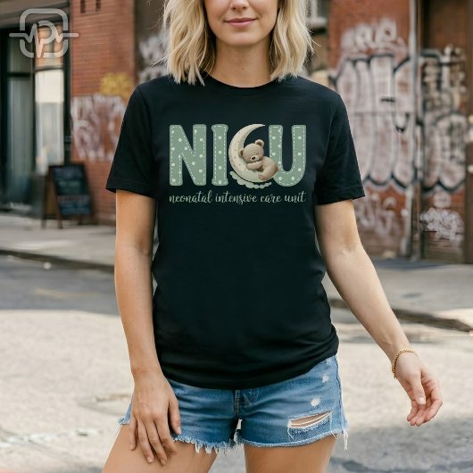 テディベアの月 NICU 新生児集中治療室 Tシャツ