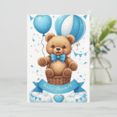 テディベアの熱気球シャワーパーティー 🧸 招待状 (スタンド正面)