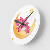 テディベアの甘い夢 ラウンド壁時計 (傾斜)