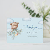 テディベアの田舎感謝してい風だ サンキューカード (スタンド正面)