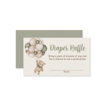テディベアの男の子おむつくじ受付カード
