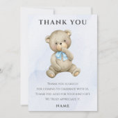 テディベアの男の子の誕生日プレゼント 何歳でも サンキューカード (正面)