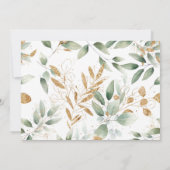 テディベアの男女兼用緑のベビーシャワー 招待状 (裏面)