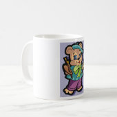 テディベアの画家: ベレー帽と絵筆 コーヒーマグカップ (正面左)