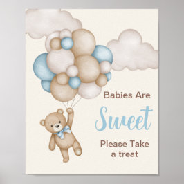 テディベアの看板をプレゼント ポスター