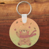 テディベアの秋の紅葉 キーホルダー (裏面)