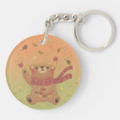 テディベアの秋の紅葉 キーホルダー (裏面)