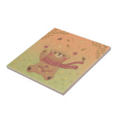 テディベアの秋の紅葉 タイル (側面)