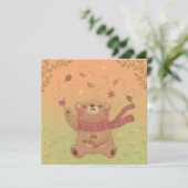 テディベアの秋の紅葉 招待状 (スタンド正面)