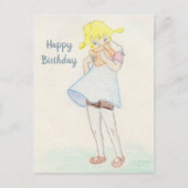 テディベアの素敵な女の子 ポストカード (正面)