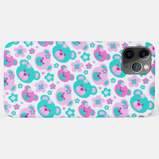 テディベアの花ピンクのアクアケース Case-Mate iPhoneケース (裏面(横))