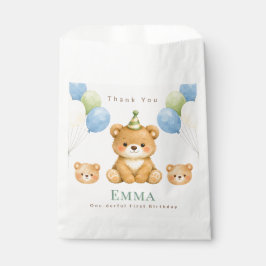 テディベアの誕生日パーティーお礼袋 フェイバーバッグ