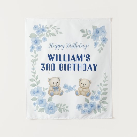 テディベアの誕生日パーティー タペストリー (正面)