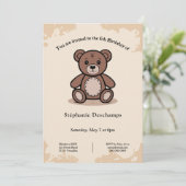 テディベアの誕生日招待状 招待状 (スタンド正面)