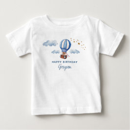 テディベアの誕生日 ブルー ベビーTシャツ