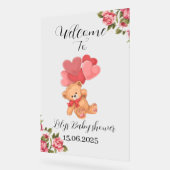 テディベアの赤ちゃんシャワーのサイン アクリルサイン (傾斜)