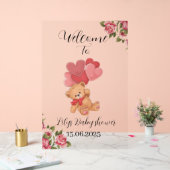 テディベアの赤ちゃんシャワーのサイン アクリルサイン (ウェディング)