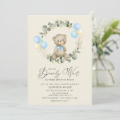 テディベアの赤ちゃんシャワーの招待状を待つ 招待状 (スタンド正面)