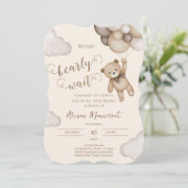 テディベアの赤ちゃんシャワーの招待状 招待状 (スタンド正面)