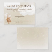 テディベアの赤ちゃんシャワーカードの数を推測 エンクロージャーカード (正面/裏面)