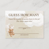 テディベアの赤ちゃんシャワーカードの数を推測 エンクロージャーカード (正面)