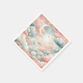 テディベアの雲と月のシーティングチャート スタンダードカクテルナプキン (角)