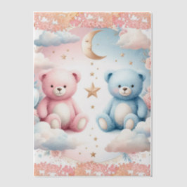 テディベアの雲と月のシーティングチャート ベラム紙招待状