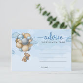 テディベアの青いバルーンのアドバイスは母のためにbe エンクロージャーカード (スタンド正面)