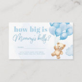 テディベアの風船の青いかにママの腹が大きいか エンクロージャーカード (正面)