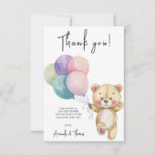 テディベアの風船感謝してい-あなた サンキューカード (正面)