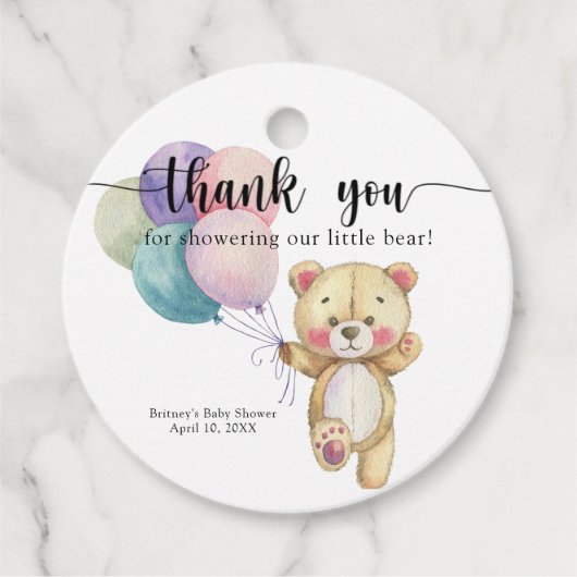 テディベアの風船感謝してい-あなた フェイバータグ (正面)