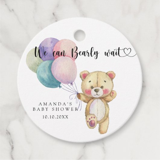 テディベアの風船 – 我々は心底待ち可能 フェイバータグ (正面)