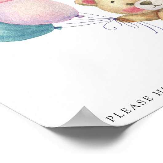 テディベアの風船 – 飲み救済物自身飲み物 ポスター (角)