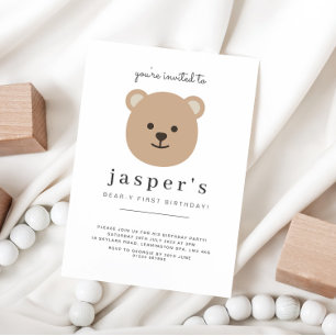 テディベアの1歳の誕生日 招待状