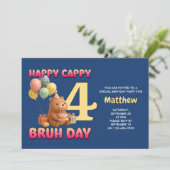 テディベアの4歳の誕生日おめでとう 招待状 (スタンド正面)