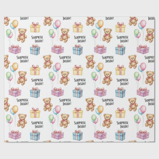 テディベアはナターシャ・アメリカに驚いた ラッピングペーパー (フラット)