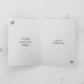 テディベアはパパを黄色と灰色で愛している カード (内部)