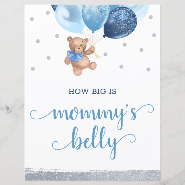 テディベアはママのベリーサインの大きさを推測 (正面)