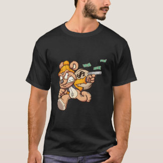 テディベアは大金の大バッグを盗んだ Tシャツ