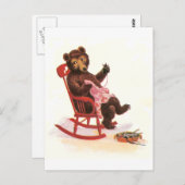 テディベアは服を繕う ポストカード (正面/裏面)