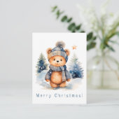 テディベアは森の中パーソナライズされただ。 ポストカード (スタンド正面)